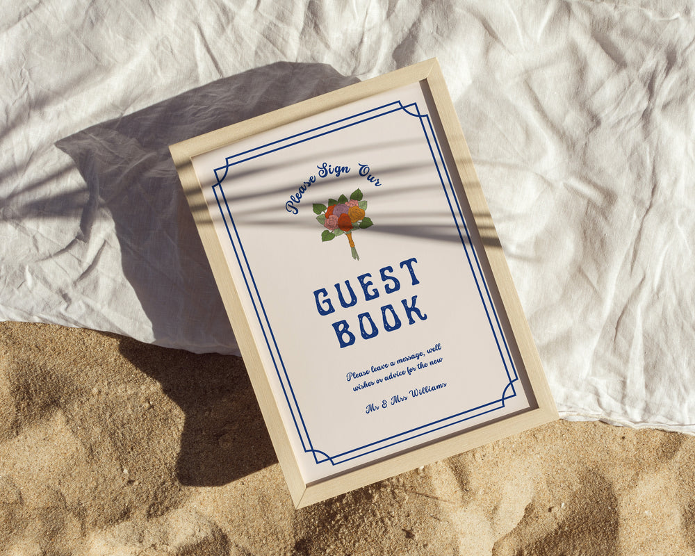 Retro Wedding Guest Book Sign