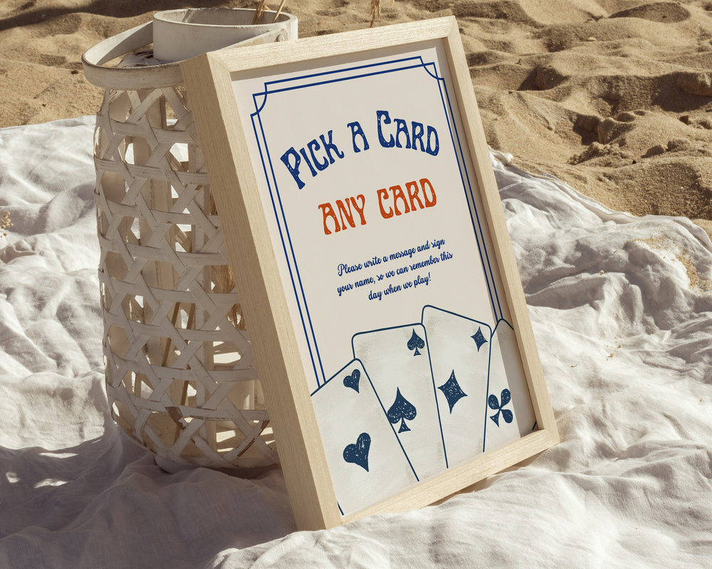 Retro Wedding Playing Cards Sign