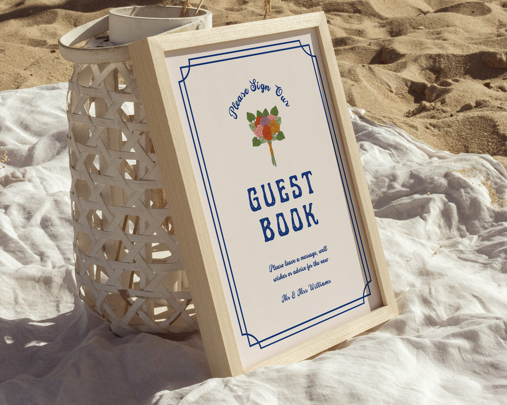 Retro Wedding Guest Book Sign