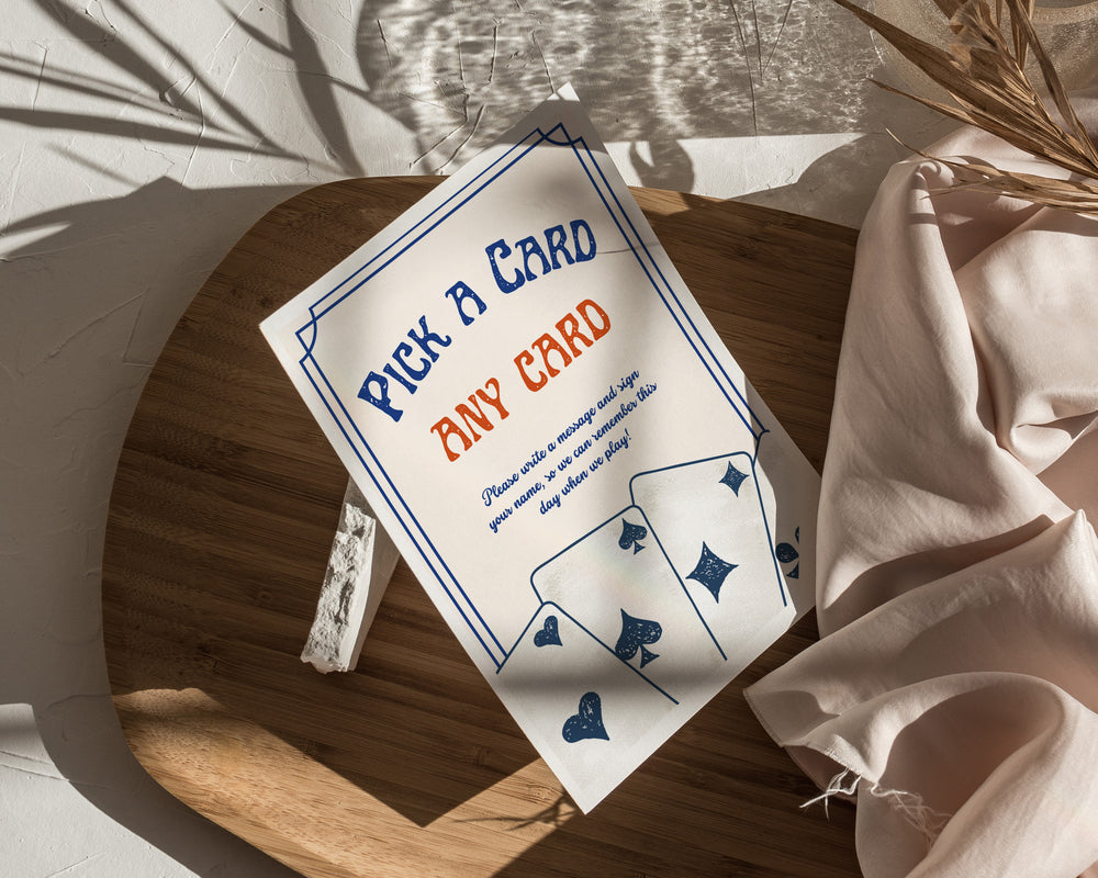 Retro Wedding Playing Cards Sign