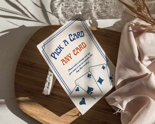 Retro Wedding Playing Cards Sign