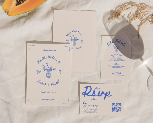 Vintage Wedding Invitation Suite Template