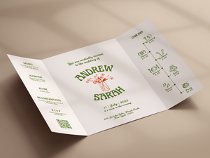 Retro Gatefold Wedding Invitation