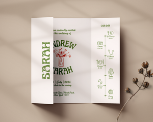Retro Gatefold Wedding Invitation