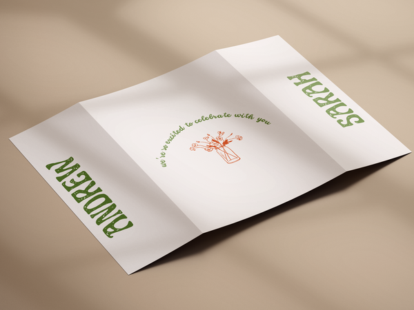 Retro Gatefold Wedding Invitation