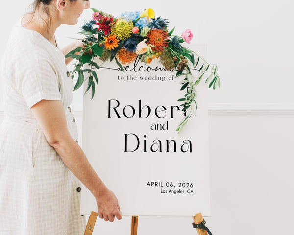BeyzaLab Basic Wedding Welcome Sign