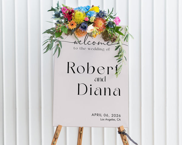 BeyzaLab Basic Wedding Welcome Sign