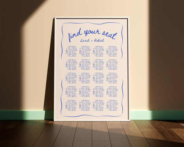 BeyzaLab Beth Ellen Wedding Seating Chart Sign
