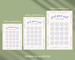 BeyzaLab Beth Ellen Wedding Seating Chart Sign