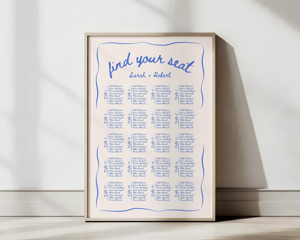 BeyzaLab Beth Ellen Wedding Seating Chart Sign