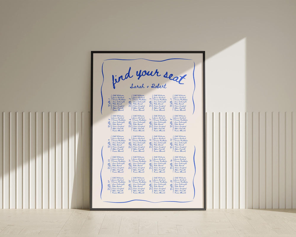 BeyzaLab Beth Ellen Wedding Seating Chart Sign
