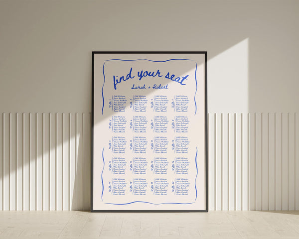 BeyzaLab Beth Ellen Wedding Seating Chart Sign