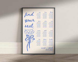 BeyzaLab Beth Ellen Wedding Seating Chart Sign
