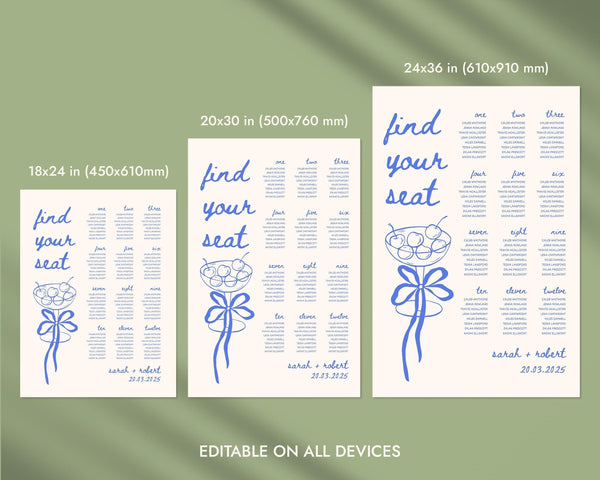 BeyzaLab Beth Ellen Wedding Seating Chart Sign