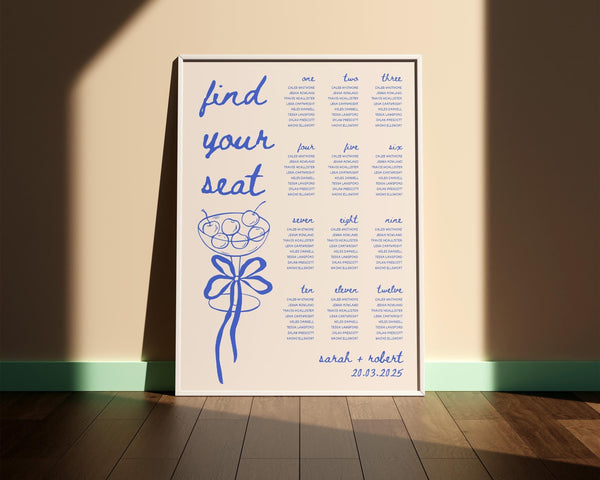 BeyzaLab Beth Ellen Wedding Seating Chart Sign