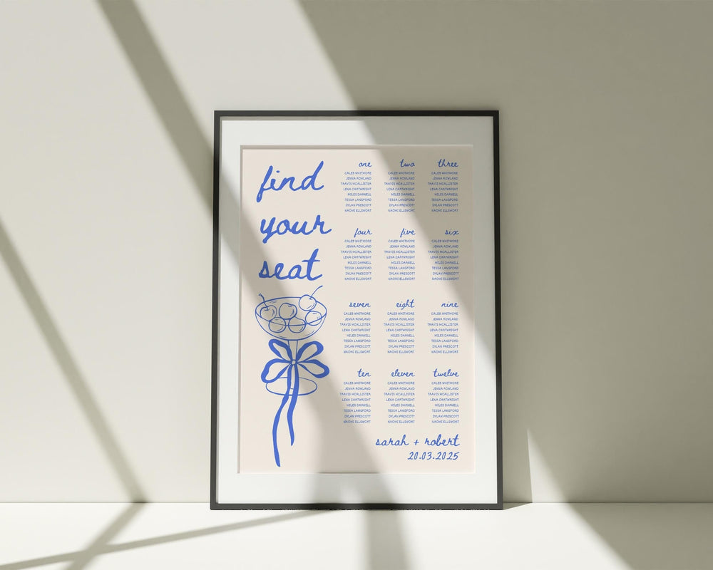 BeyzaLab Beth Ellen Wedding Seating Chart Sign