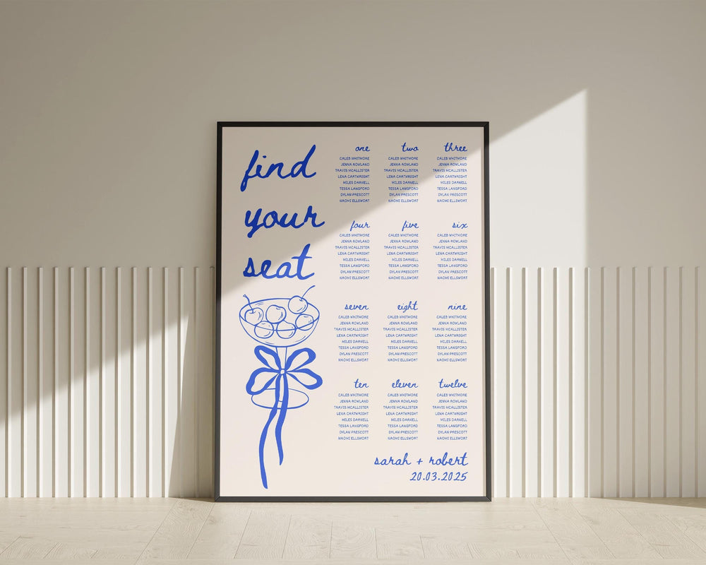 BeyzaLab Beth Ellen Wedding Seating Chart Sign