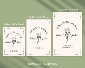 BeyzaLab Beth Ellen Wedding Welcome Sign Template