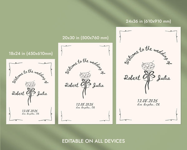 BeyzaLab Beth Ellen Wedding Welcome Sign Template