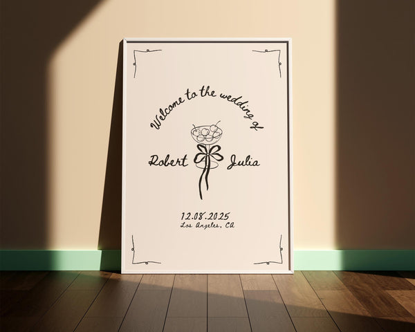 BeyzaLab Beth Ellen Wedding Welcome Sign Template