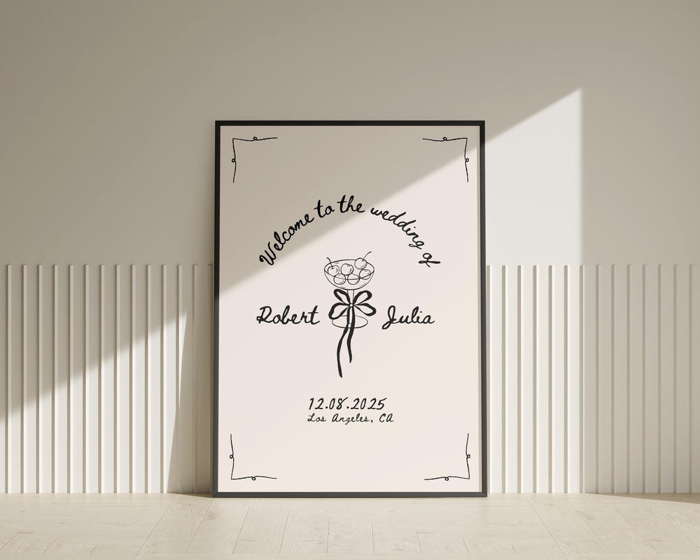 BeyzaLab Beth Ellen Wedding Welcome Sign Template