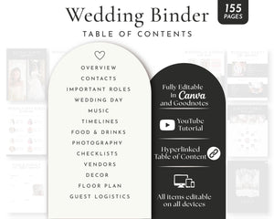 BeyzaLab Black Wedding Day Binder with Photo