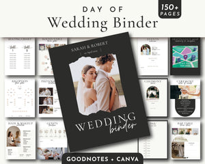 BeyzaLab Black Wedding Day Binder with Photo