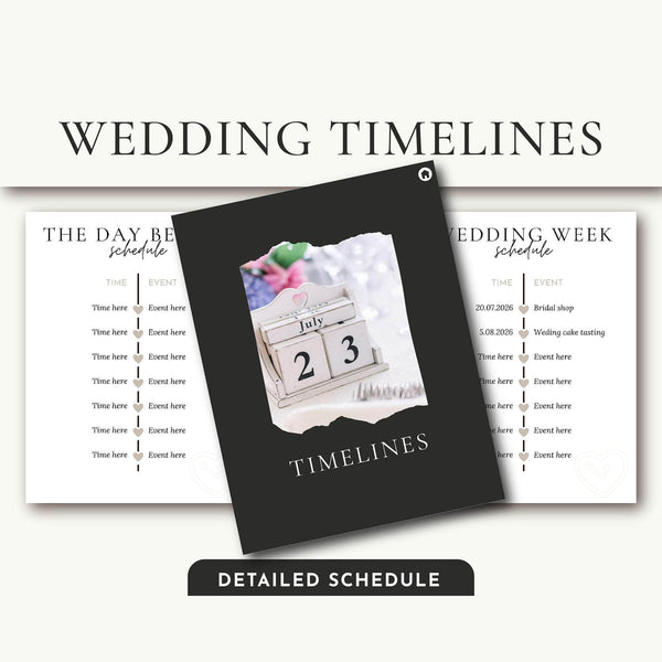 Goodnotes & Canva Template Black Wedding Day Binder with Photo