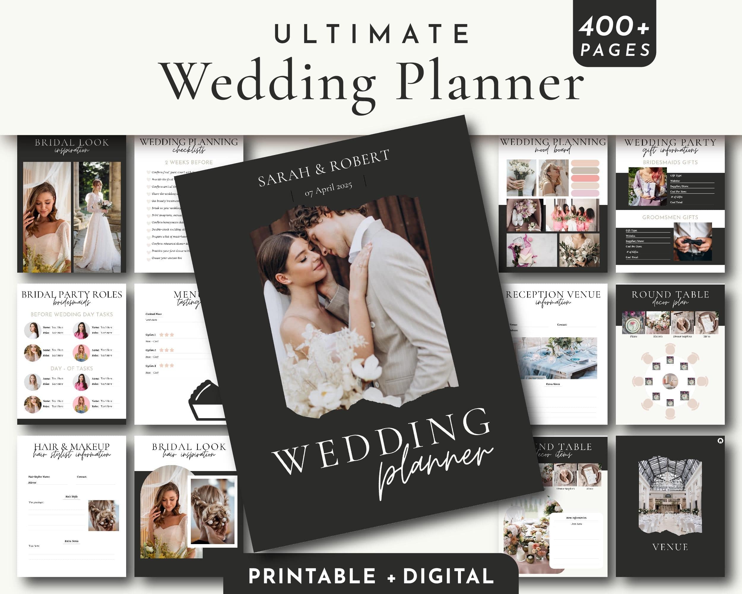 BeyzaLab Black Wedding Planner Bundle with Photo