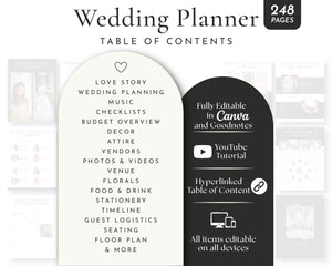 BeyzaLab Black Wedding Planner with Photo