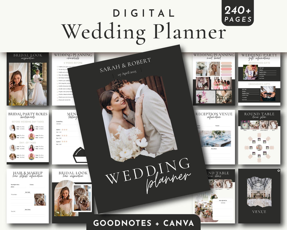 BeyzaLab Black Wedding Planner with Photo