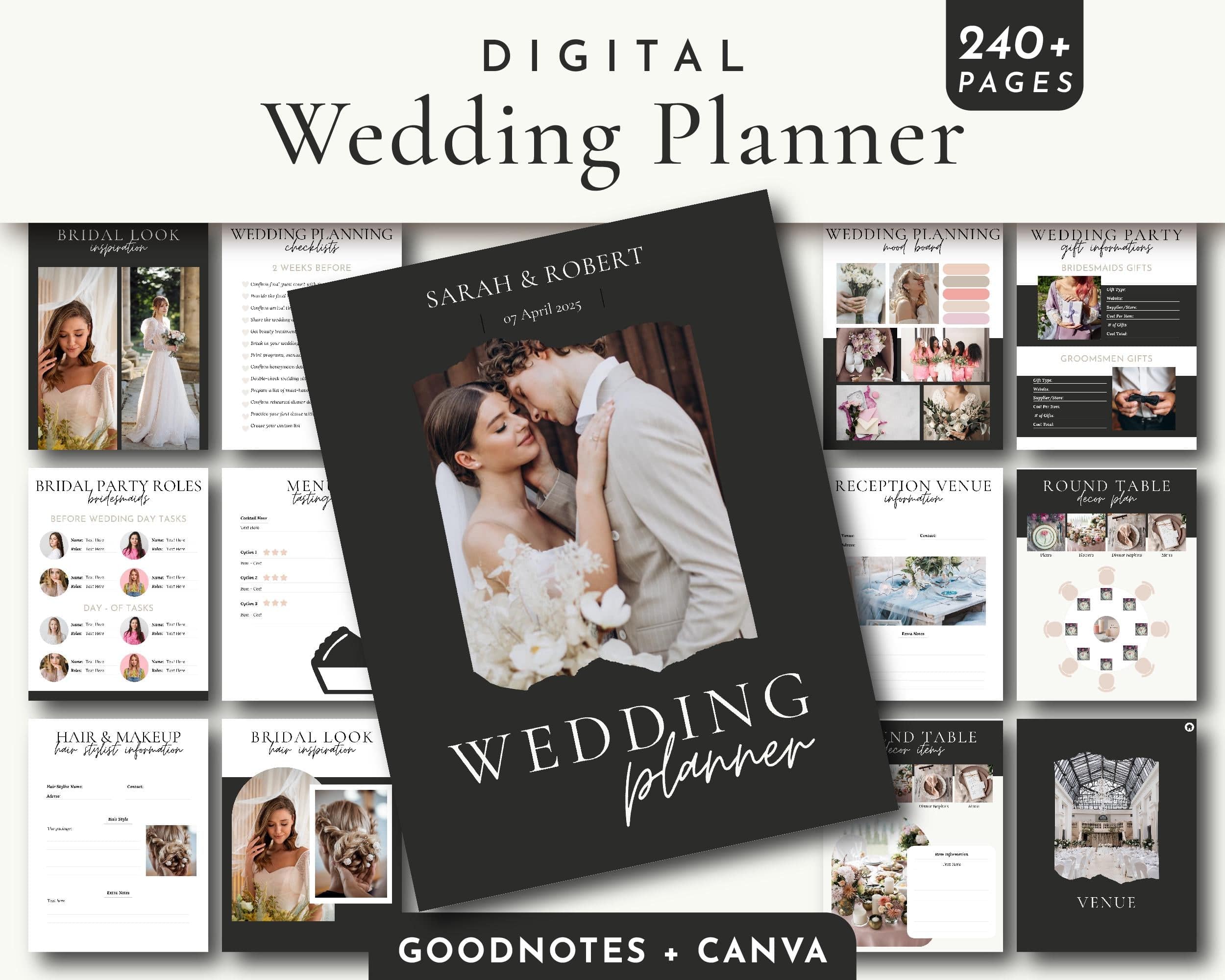 BeyzaLab Black Wedding Planner with Photo