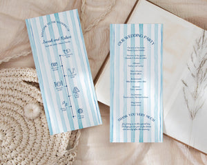 BeyzaLab Blue Striped Wedding Program