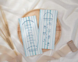 BeyzaLab Blue Striped Wedding Program