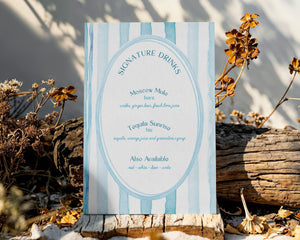 BeyzaLab Blue Striped Wedding Template Bundle