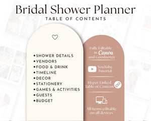 BeyzaLab Bridal Shower Planner Canva + Goodnotes
