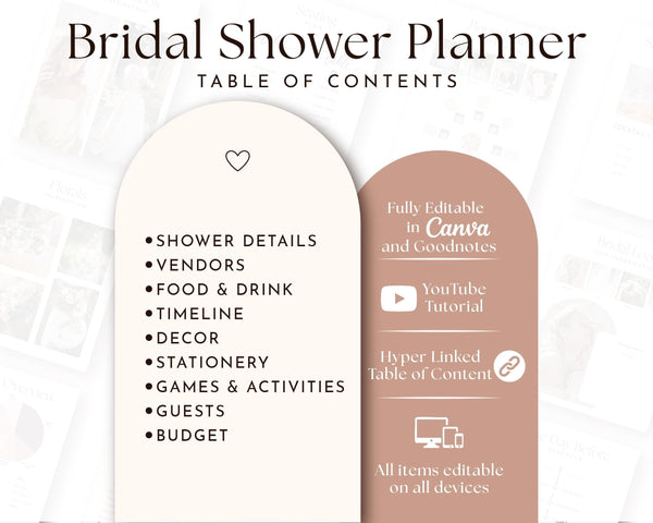 BeyzaLab Bridal Shower Planner Canva + Goodnotes