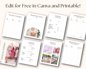 Goodnotes & Canva Template Bridal Shower Planner Canva + Goodnotes