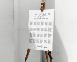 Instant Download - Canva Template Classic Alphabetical Wedding Seating Chart Sign