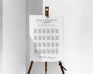 Instant Download - Canva Template Classic Alphabetical Wedding Seating Chart Sign
