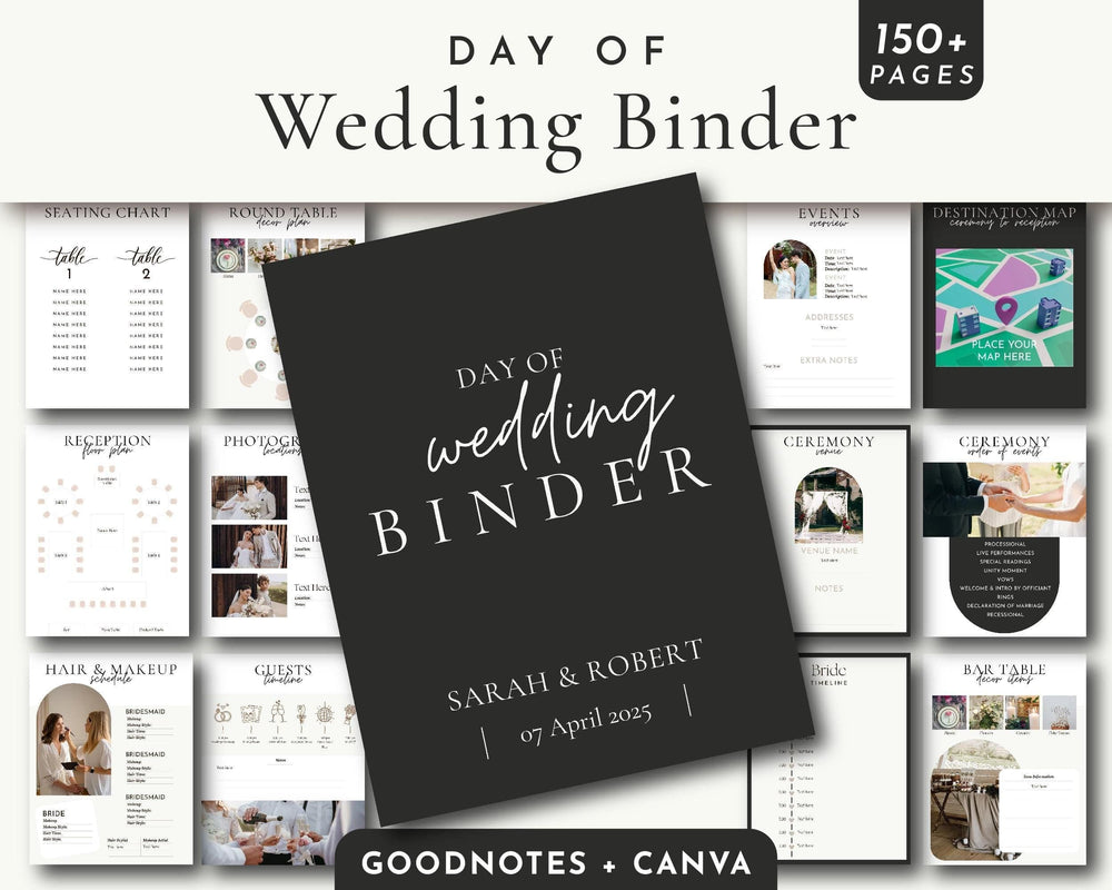 BeyzaLab Classic Black Wedding Binder