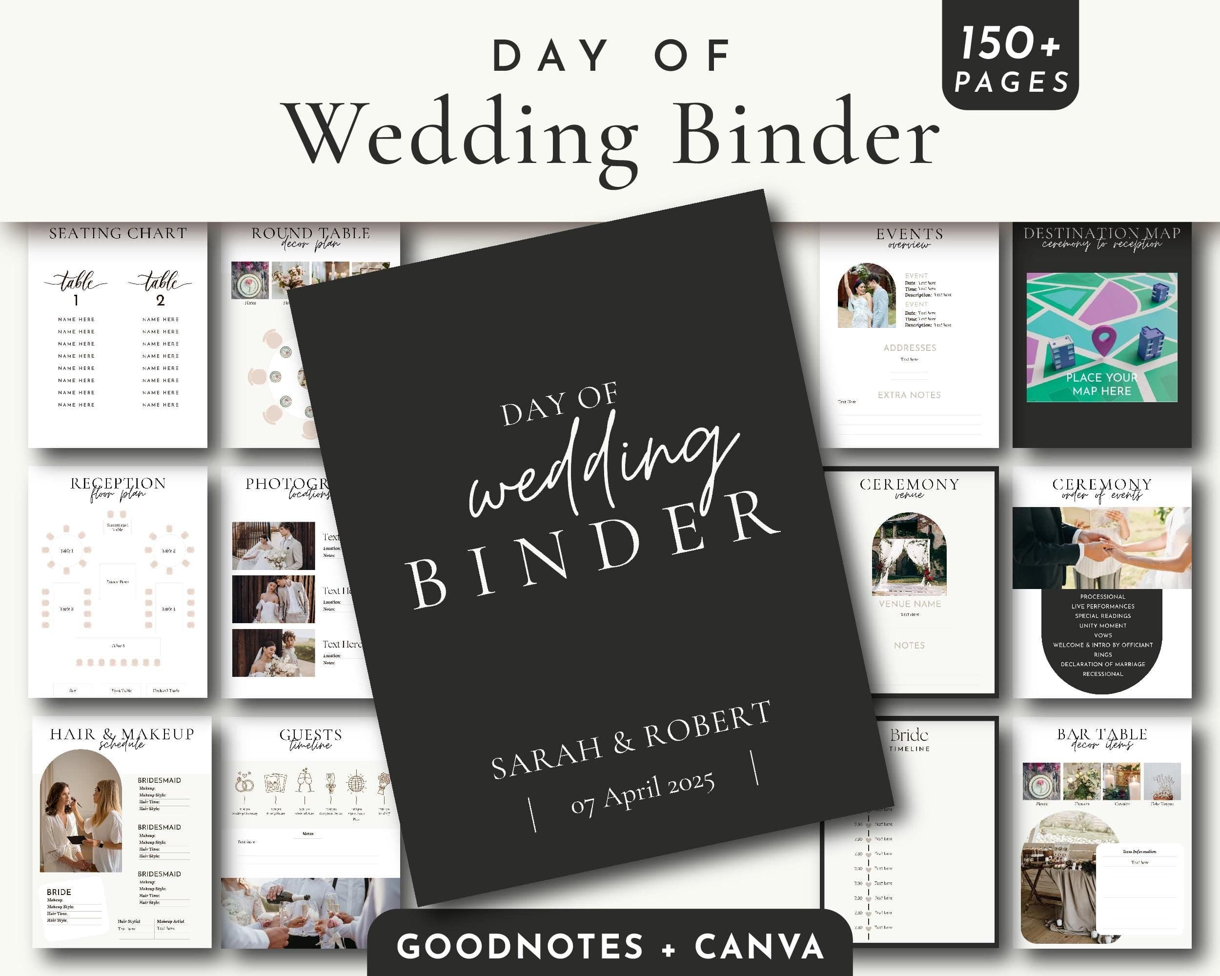 BeyzaLab Classic Black Wedding Binder
