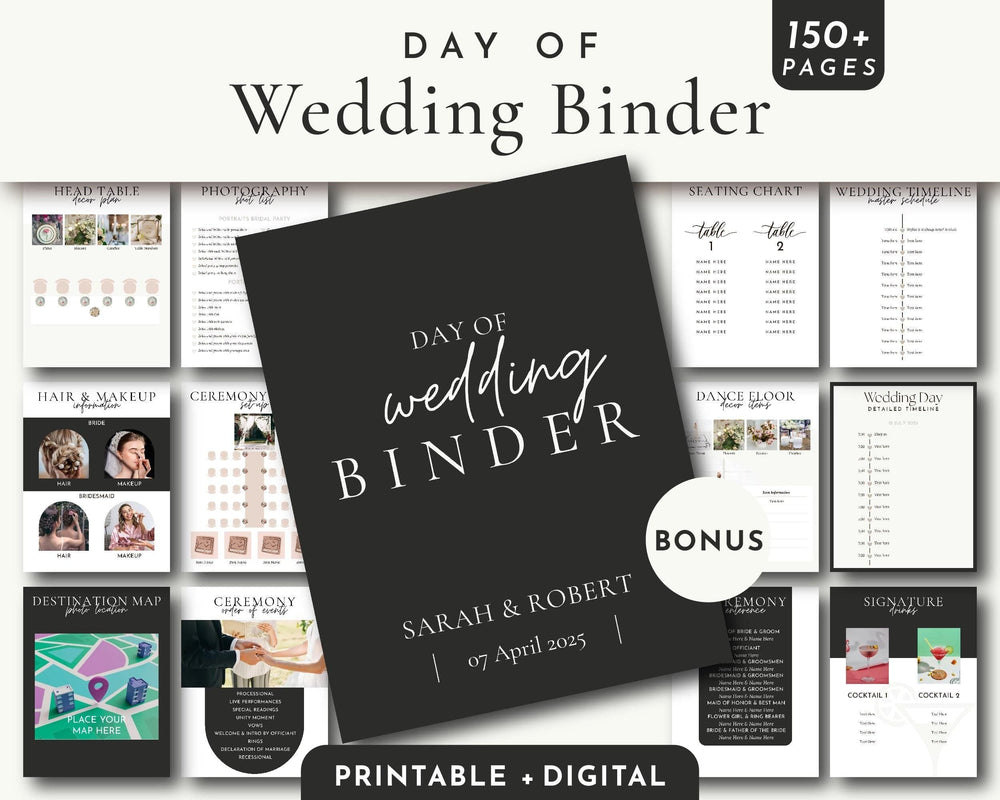 BeyzaLab Classic Black Wedding Planner Bundle