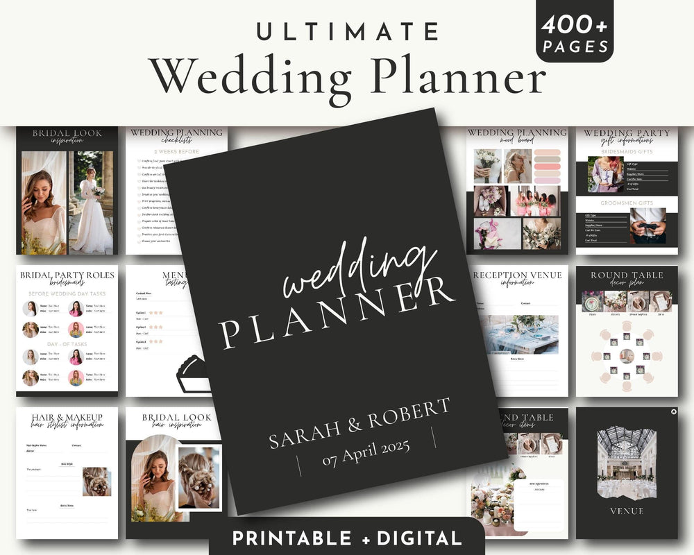 BeyzaLab Classic Black Wedding Planner Bundle