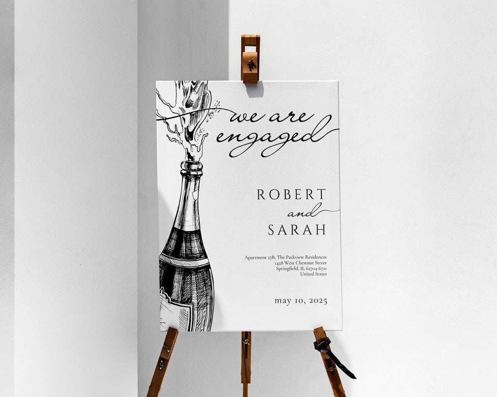 Instant Download - Canva Template Classic Engagement Party Sign