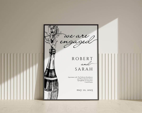Instant Download - Canva Template Classic Engagement Party Sign