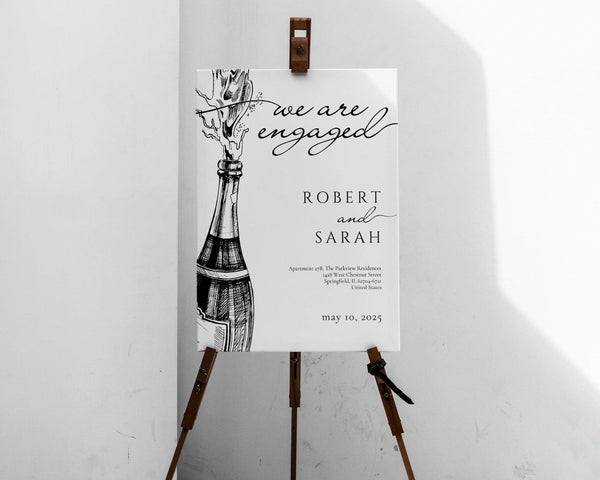 Instant Download - Canva Template Classic Engagement Party Sign