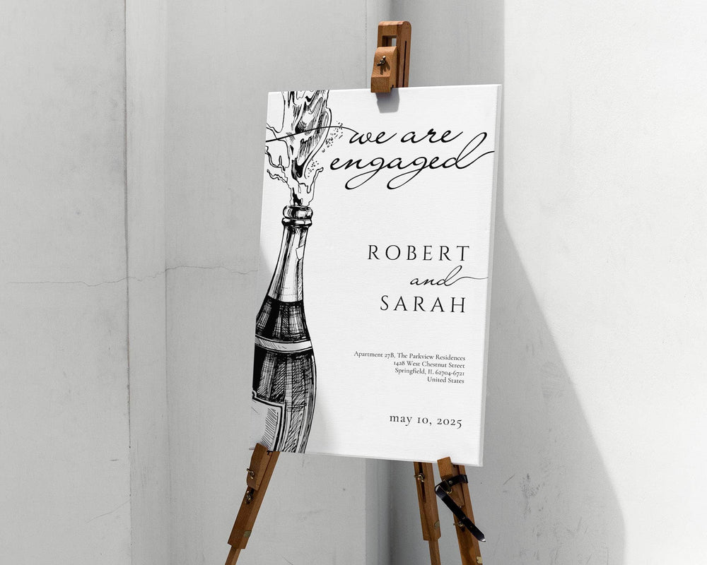 Instant Download - Canva Template Classic Engagement Party Sign