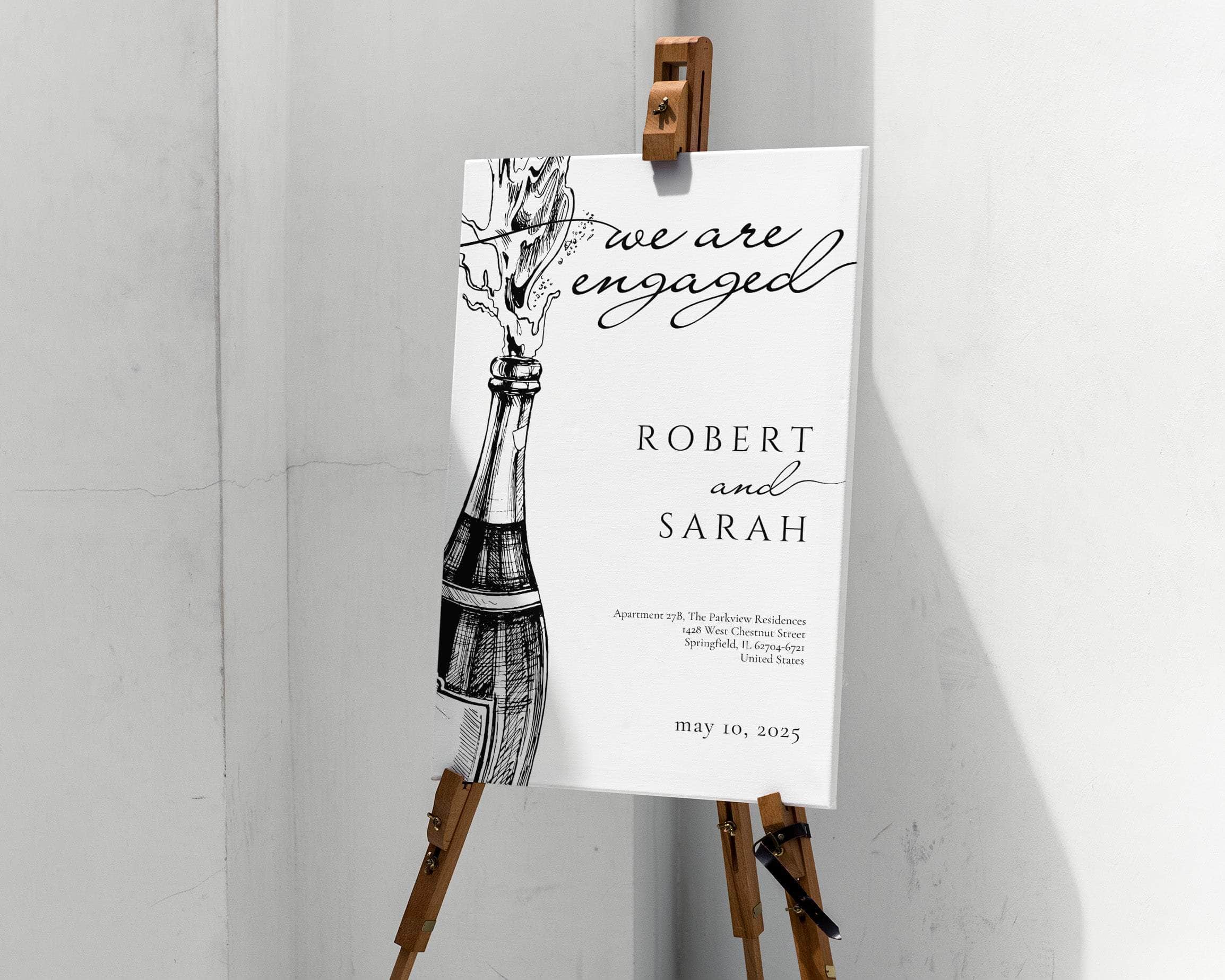 Instant Download - Canva Template Classic Engagement Party Sign
