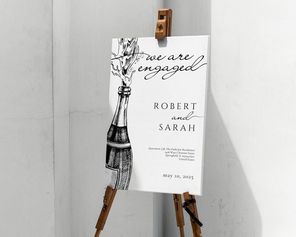 Instant Download - Canva Template Classic Engagement Party Sign